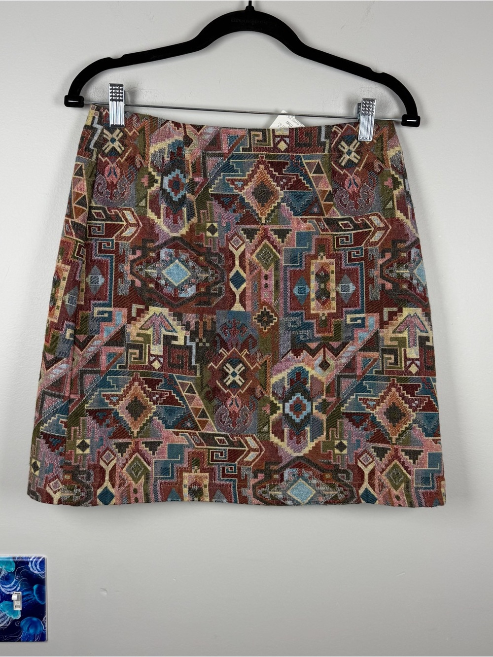 VTG Carole Little Tapestry Southwestern Aztec Western Fall Wrap Skirt 6 Petite - Picture 10 of 10
